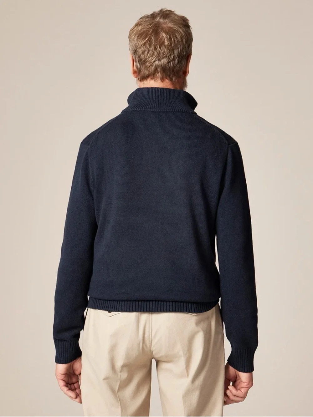 J. CREW Heritage cotton quarter-zip sweater in‎ Navy Size XXL $118 BT793